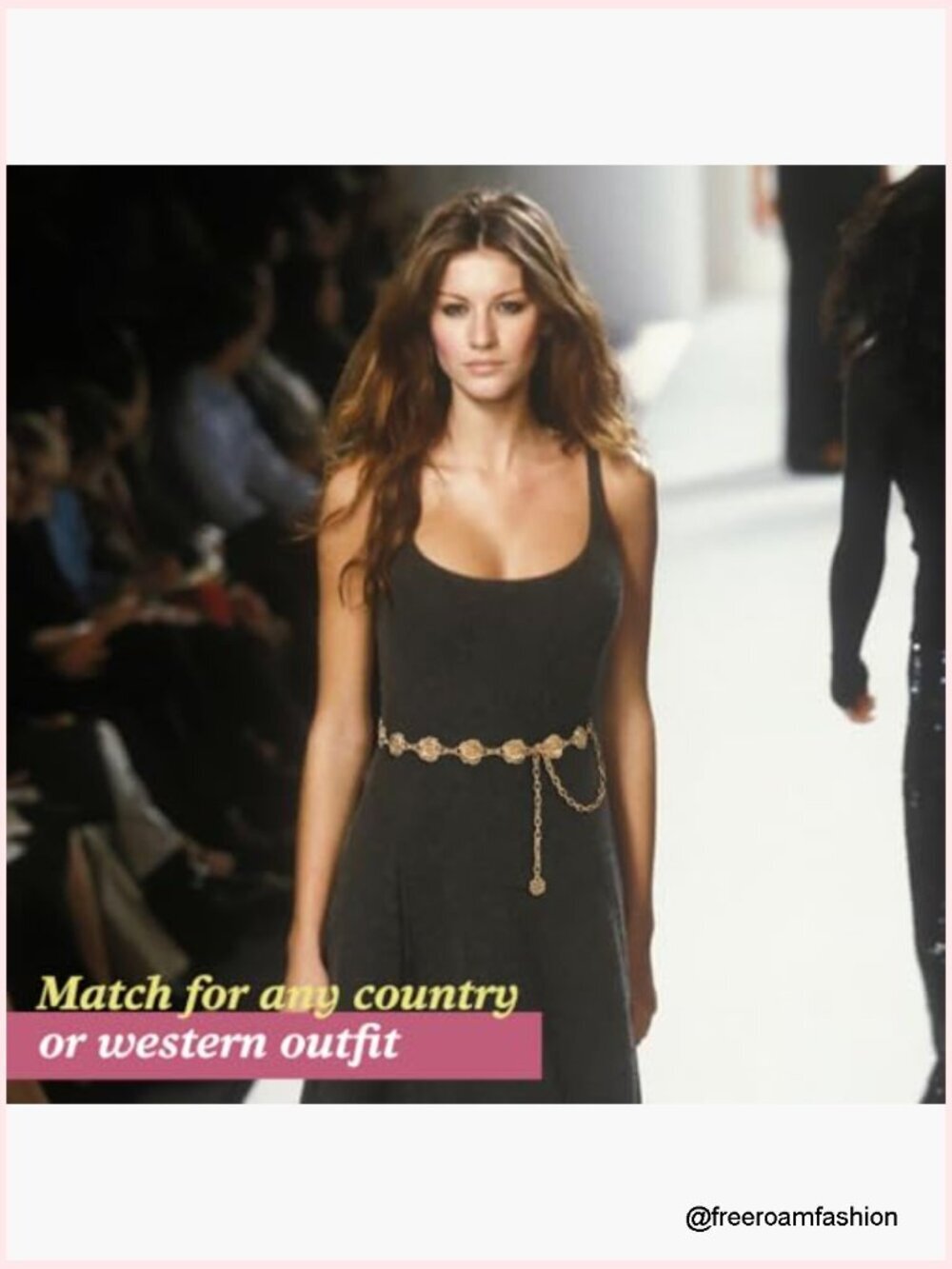 Adjustable Flower Waist Chain Belt for Dresses Gold - Picture 3 of 6